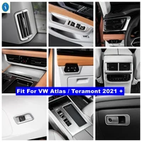 gear box pillar c air ac lift button lights trunk control panel cover trim for vw volkswagen atlas teramont 2021 2022 silver