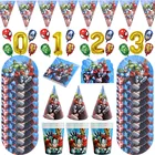 Соломенная посуда, воздушный шар, Человек-паук, Капитан Америка, Железный человек, баннер на день рождения декоративная бумага для вечеринок, салфетка под тарелку кружку