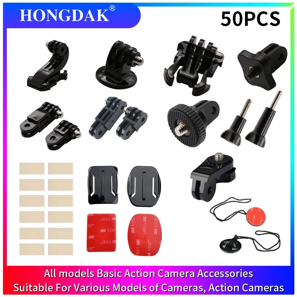 

50pcs Gopro Accessori Adapter Surface Mount J-hook Safety Buckle Long Screw Extension Arm Sports Camcorder Accessories wholesale