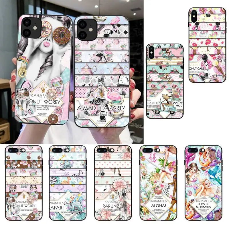 

Fashion watercolor illustration DIY phone Case For iPhone SE2 11 Pro XS MAX XS XR 8 7 6 Plus 5 5S SE 12 mini 12proMax