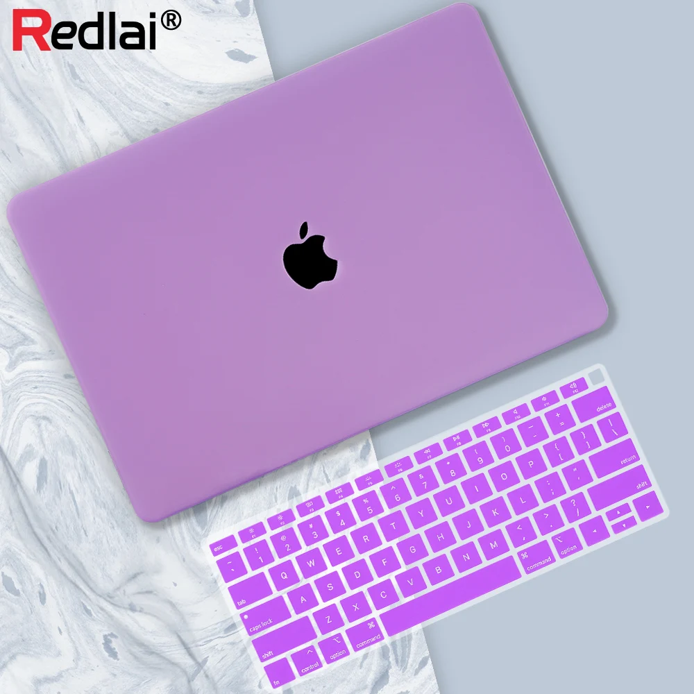 Purple Матовый пластиковый жесткий чехол, чехол для клавиатуры, Защита экрана для MacBook Air 13 дюймов A1932 с дисплеем retina Air13 A1466 - Цвет: Purple