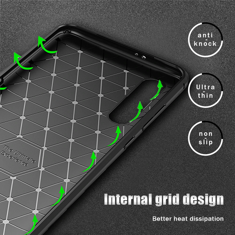 

UFlaxe Soft Phone Case for Xiaomi Mi 9 Lite 9T Pro Carbon Fiber Texture Shockproof Ultra-thin Cover Mi CC9e CC9 Pro JK