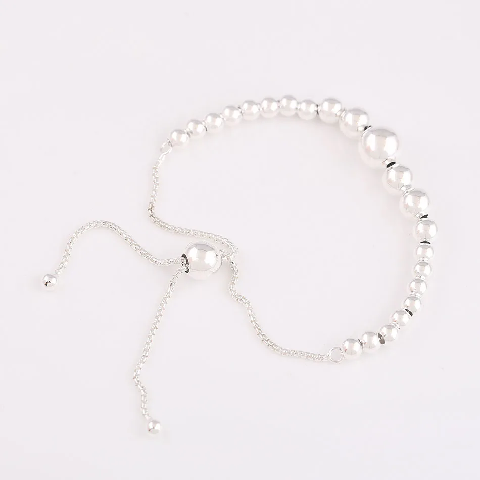 

Authentic S925 String of Beads Sliding Bracelet for Women fit Lady Jewelry