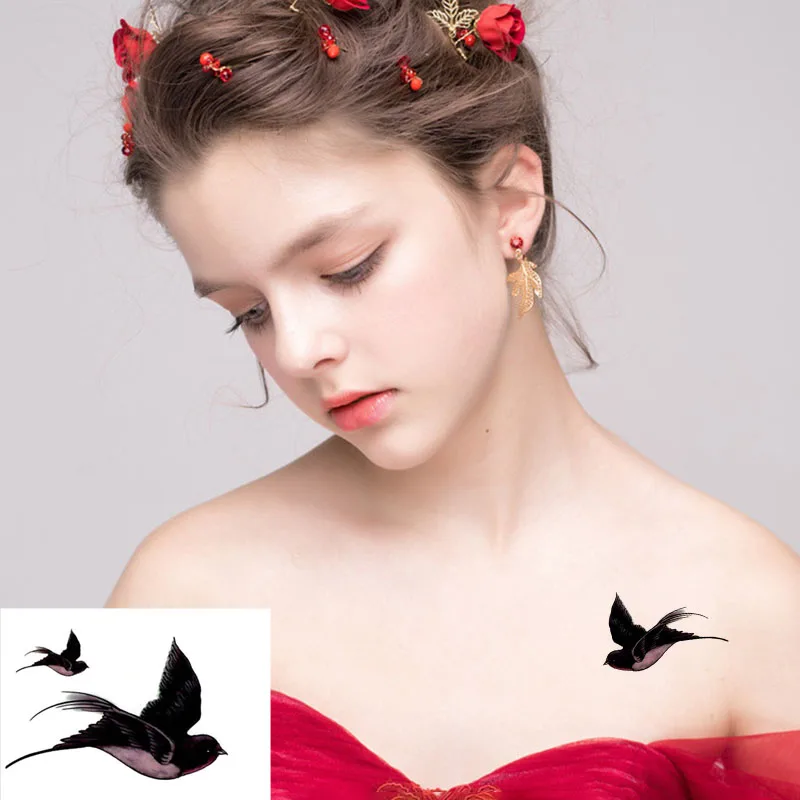 

Waterproof Temporary Tattoo Stickers Women's Geometry Animal Dragonfly Rabbit Body Art Arm Fake Tatto Flash Tatoo For Men