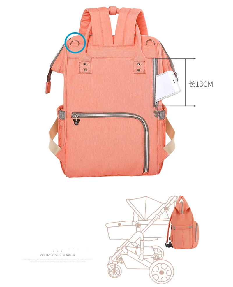 Минни розового цвета серии беременности и родам сумка из узорчатой ткани USB