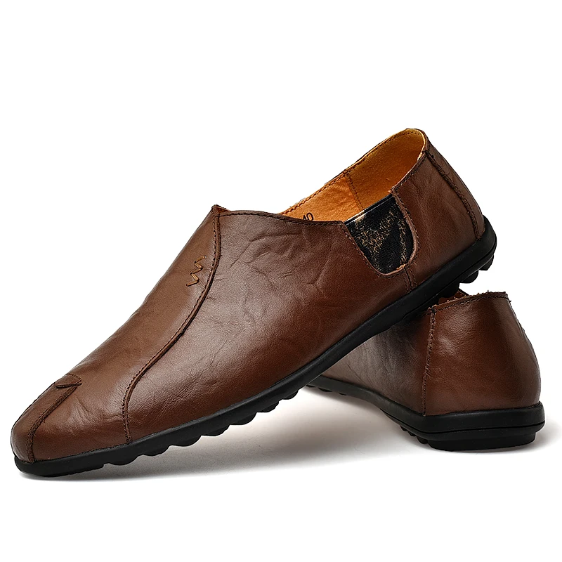 Italian Mens Original Shoes Casual Brands 2020 Genuine Leather Men Penny Loafers Luxury Moccasins Slipon Boat Skor | Обувь