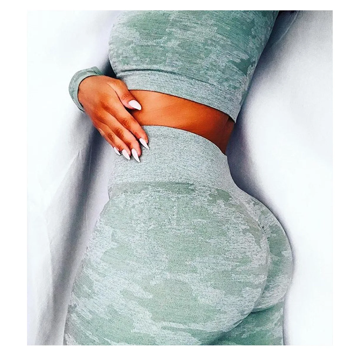 Новая бесшовная высокая эластичность обтягивающие штаны с девятью минутами