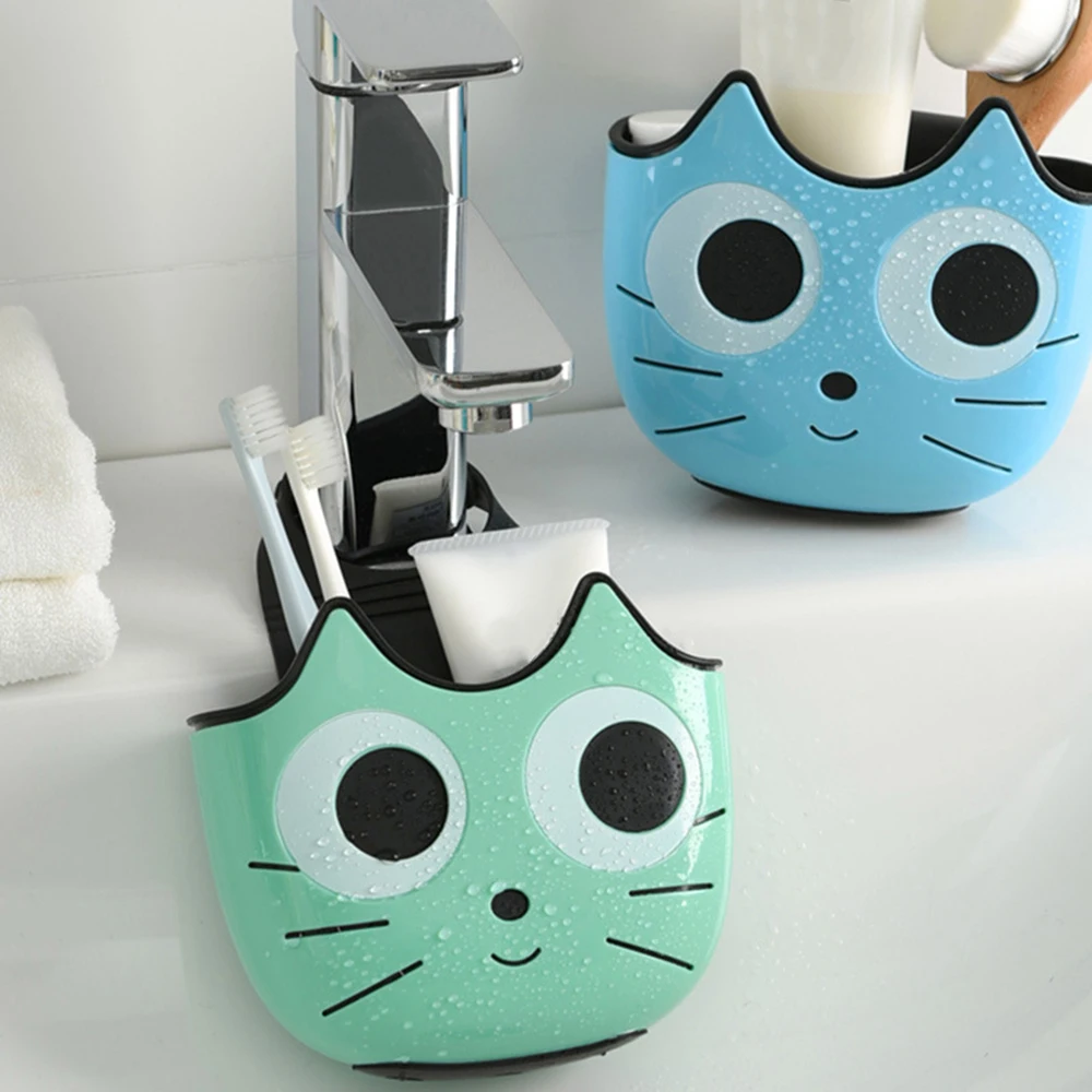 Милый Кот Форма мыло губка держатель раковина дренажная стойка раковиной фильтр