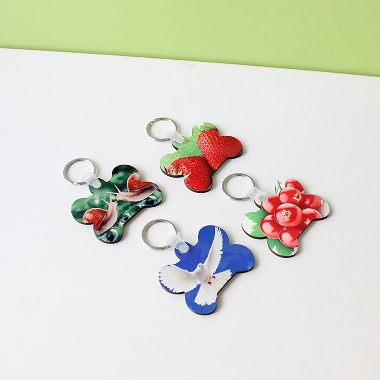 sublimation blank key chains double heart mdf keychain hot transfer printing diy customized ring consumables 20pcs/lot | Компьютеры и