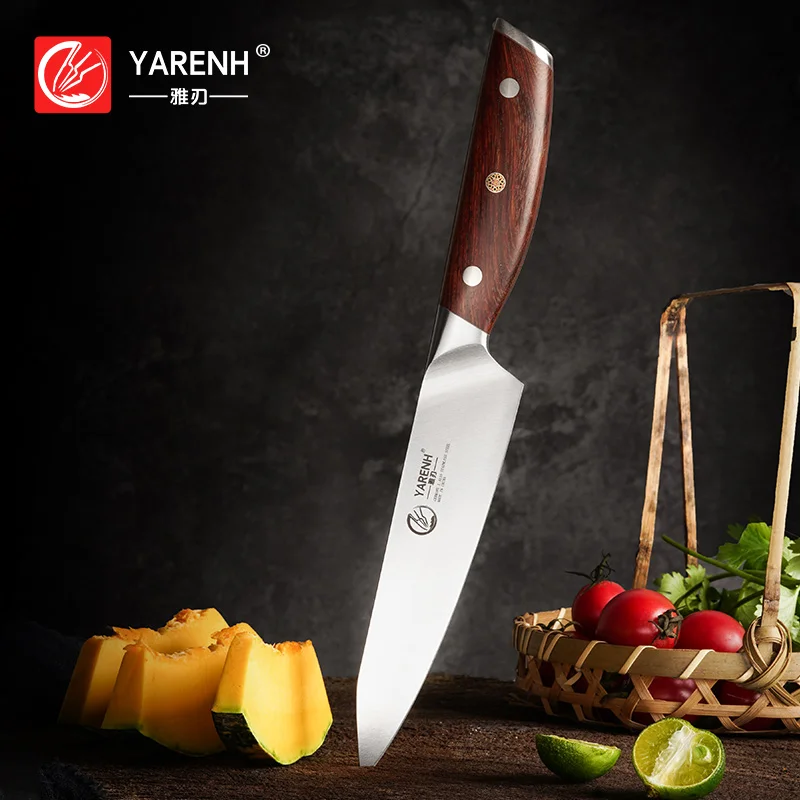 

5-дюймовый НОЖ YARENH, универсальный резец для шеф-повара, немецкий стальной кухонный нож для чистки фруктов, ручка из красного дерева высокого качества