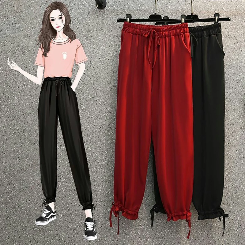 

EHQAXIN Plus Size Women's Summer Autumn Wear High Waist Corset Trousers Casual Harem Pants Fashion Cropped Pants M-4XL