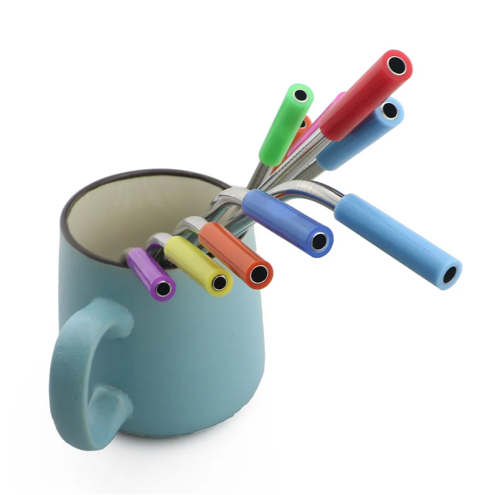 Стеклянная многоразовая соломинка фиолетового цвета из нержавеющей стали 304 2 шт.