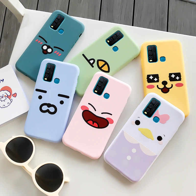 

For Vivo y20 Case Protective Phone Shell Frosted Silicone Casing Candy Colorful For Vivo y20 2021 Soft TPU Back Cover