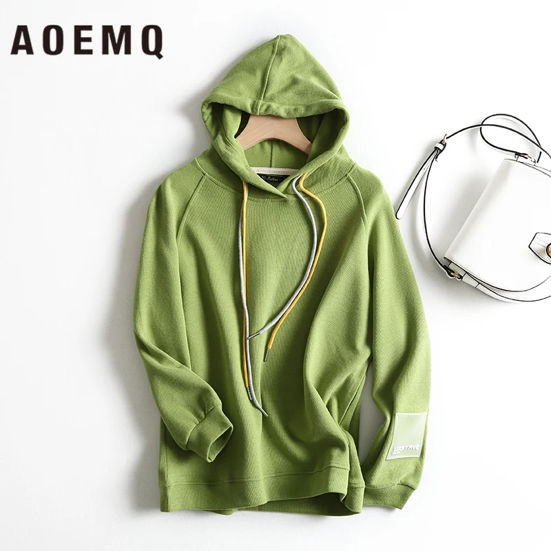 AOEMQ модные свитера 5 однотонных цветов толстый теплый осенний спортивный свитер с капюшоном непромокаемый свитер для дождливого дня Женская одежда