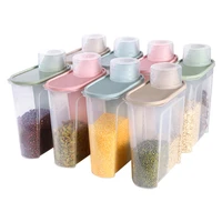 pp food storage box plastic clear container set with pour lids household kitchen storage bottles jars dried grains tank 1 9l 3ll