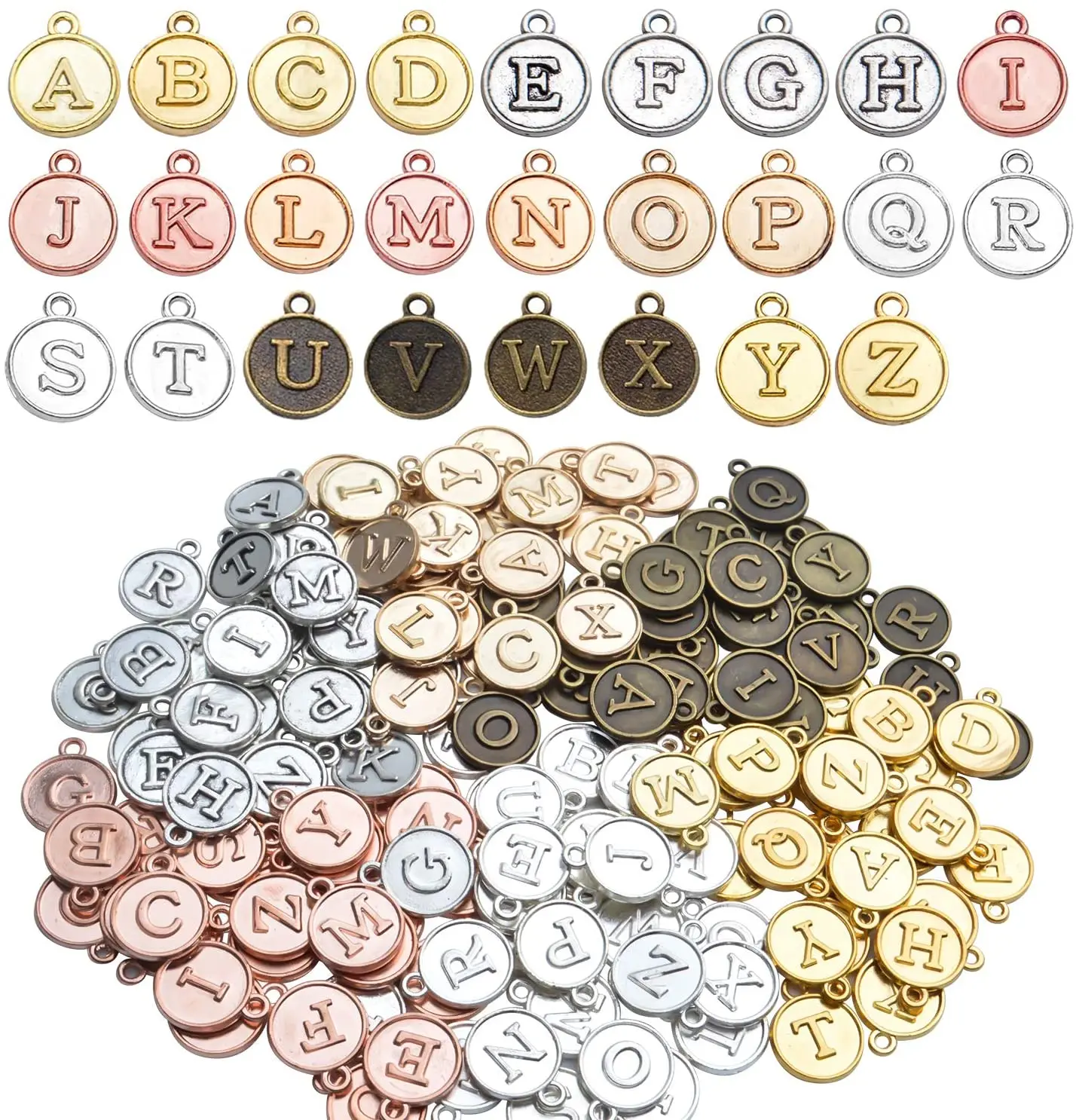 

156pcs Alphabet Letter Charms A-Z Pendants Charms Capital Letter Pendant for Necklace Bracelet Jewelry Crafts DIY,6 Sets