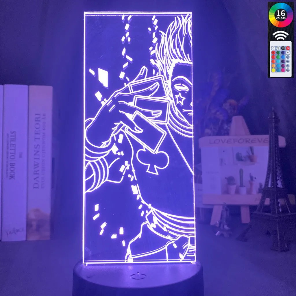 

Acrylic 3d Night Light Led Color Changing Nightlight for Kids Bedroom Decoration Light Anime Hunter X Hunter Hisoka Lamp Gift