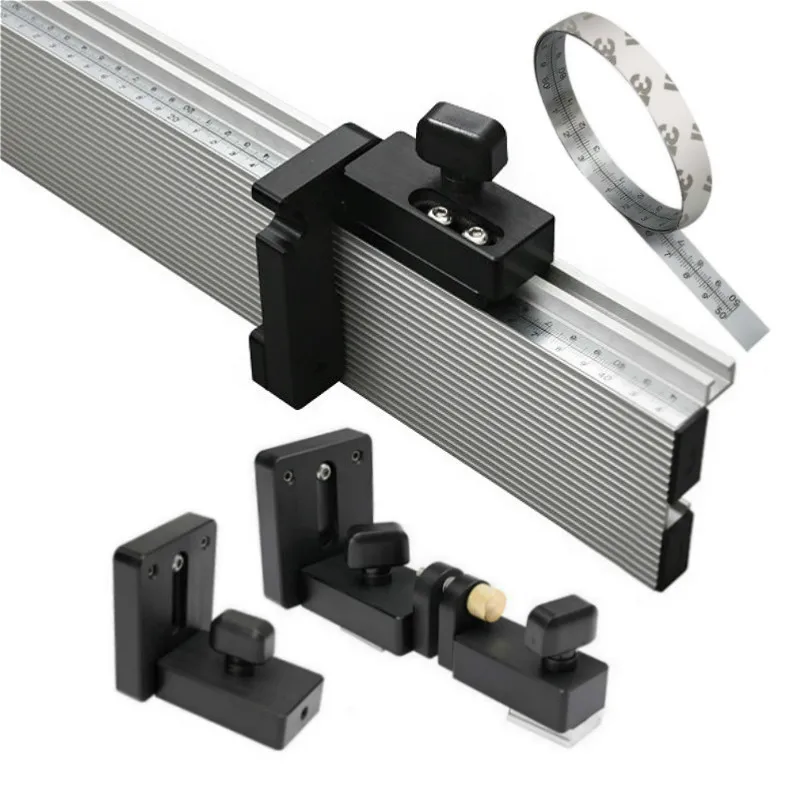 

Woodworking Aluminium Profile Fence Table Saw Fence and T Track Slot Sliding Brackets Track Stopper Miter Gauge Fence Connector