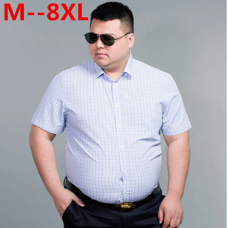 Мужская классическая рубашка из 100% хлопка с коротким рукавом|Повседневные