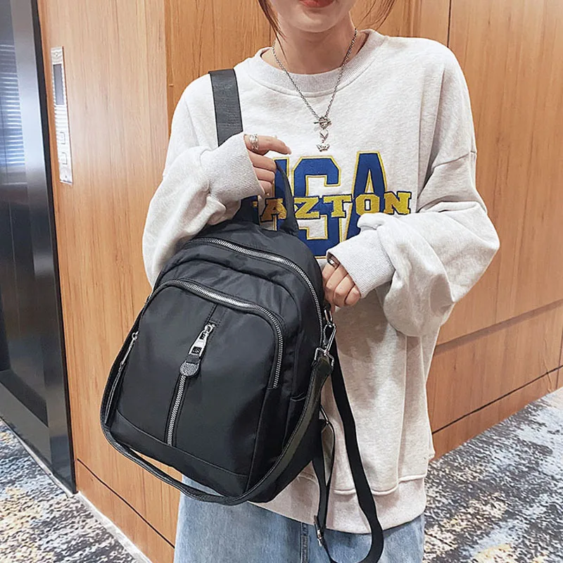 

Fashion Woman Backpack New Schoolbag For Teenage Girls Luxury Shoulder Bags Solid Travel Backpacks Oxford cloth Student Rucksack
