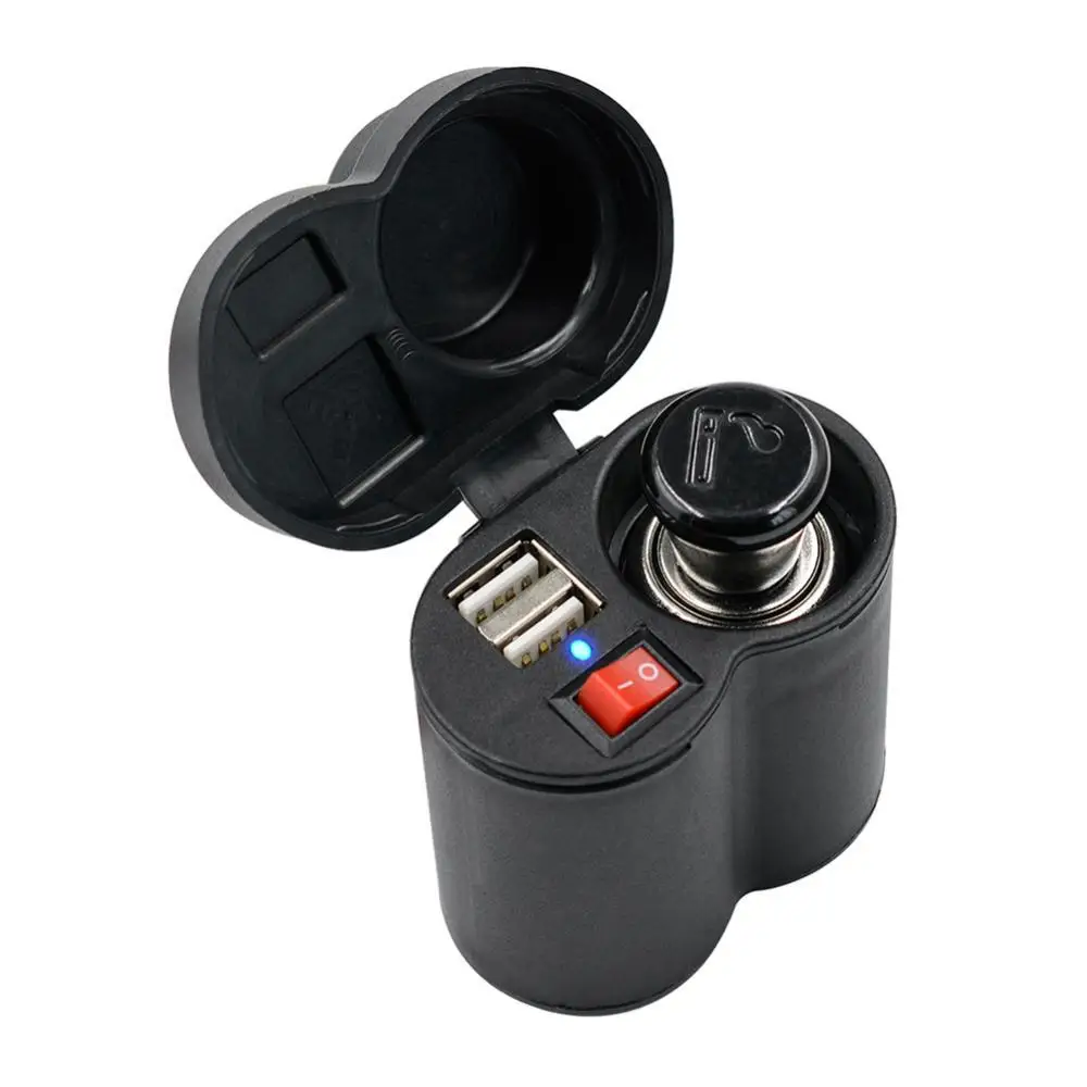 

Portable Multifunction Motorcycle Dual USB Ports Cigarettes Lighter Socket Quick Phone Charger Adapter Motorcycle Accessories
