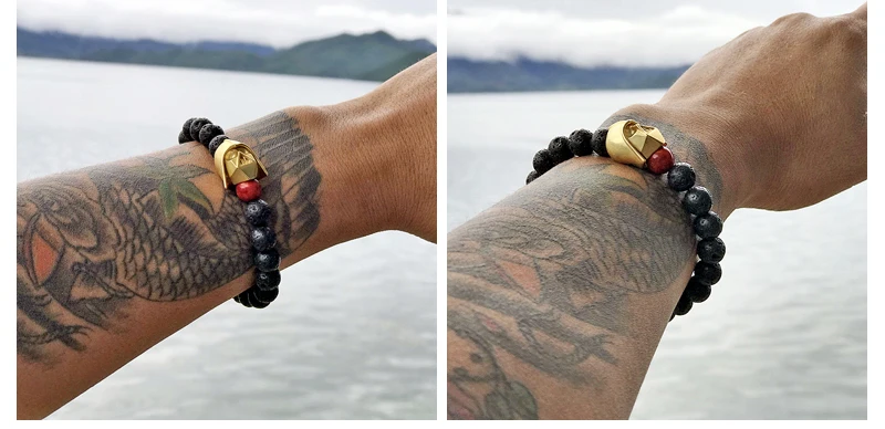 Mcllroy Bracelet Men Bead Sparta Crown 8mm Natural Stone Bracelet Bangle Handmade Man Jewelry Mens Bracelets erkek bileklik