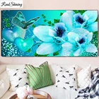 Большая 5D полноразмерная алмазная живопись, зеленые, красные, синие, зеленые цветы лилии, алмазная вышивка сделай сам, украшение для дома, набор алмазов, T120