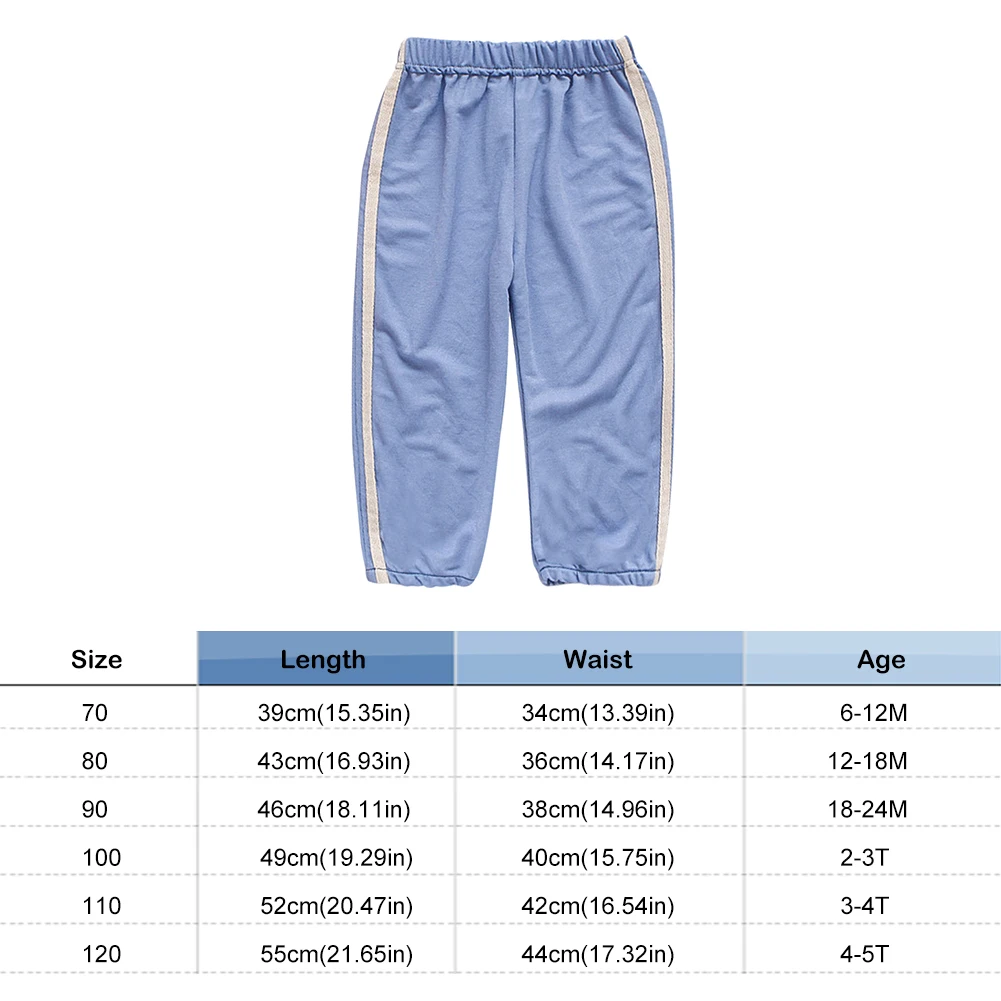 

6M-5T Baby Striped Elastic Waist Thin Pants Kids Girl Boy Summer Cotton Comfortable Leisure Chic Fashionable Trousers