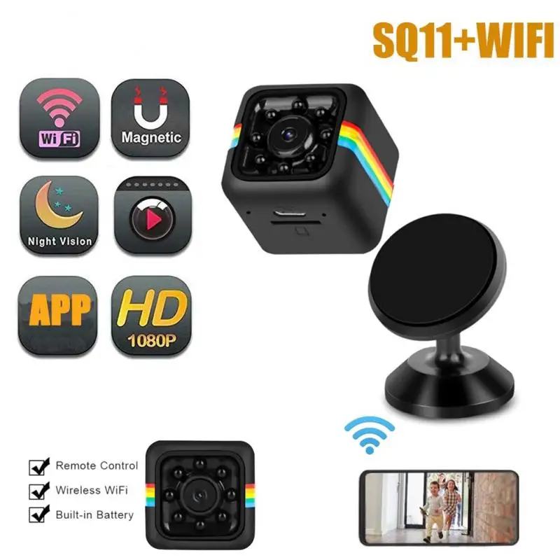 

Sq11 HD 1080P Wifi Mini Camera Long Time Standby Portable Outdoor Sports Motion Detection Micro Camcorder Night Vision IP Cam