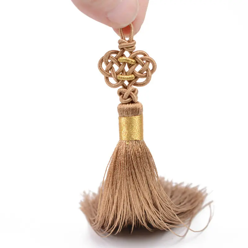 

High Quality Double Knot Arts Tassels Fringe Home Clothing Curtain Jewelry Charms Hand Woven Pendant Accessories Craft Hang Trim