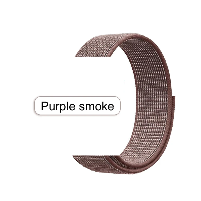 

For iWatch6 4 5 40 44mm New Nylon Sport Loop Band 38mm 42mm Smoke Purple Bracelet watch strap Series 1 2 3 Wristband Bands