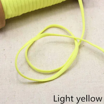Light yellow Meetee 23 ярдов 5 мм веревка эластичная лента плечевой ремень для волос детское кольцо обувь DIY аксессуары ручной работы BD393 - Цвет: Light yellow