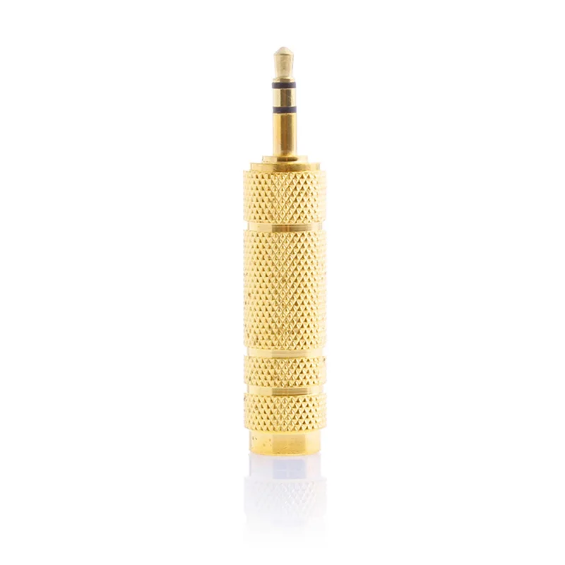 

41QA New Microphone 6.35 mm Female to 3.5 mm Male Stereo Connector Adapter Plug