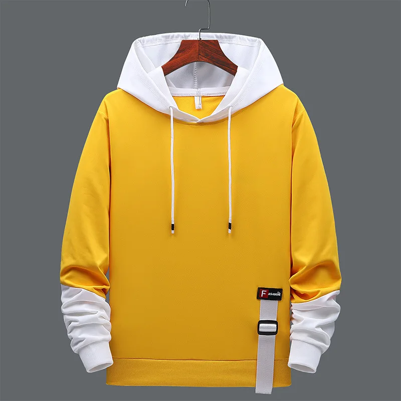 

NEW2021 Patchwork Hoodie Men's Sweatshirt Hip Hop Streetwear Casual Pullover Men's Brand Clothing Hoodie Men's Top Jacket