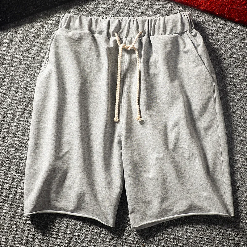 

European American Men Shorts Straight Casual Sports Jogging Outdoor Summer New Fashion Loose Solid Color Stretch Five-Point Pant
