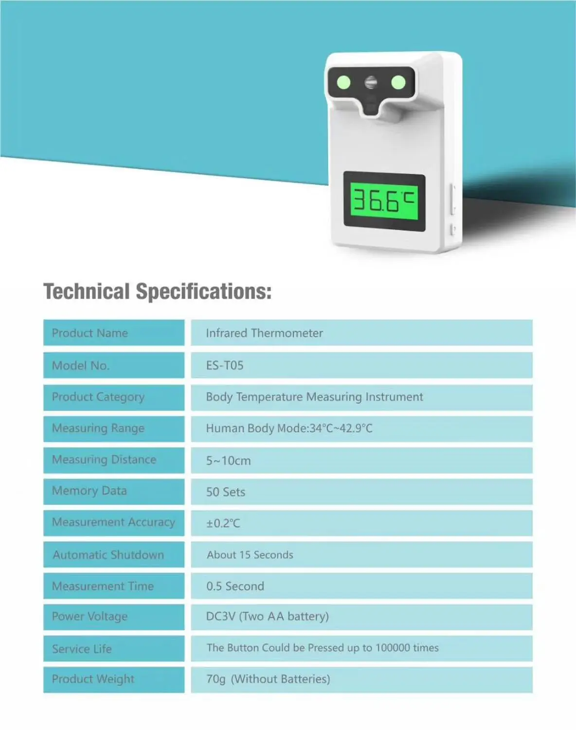 Цифровой инфракрасный термометр Бесконтактный измеритель температуры