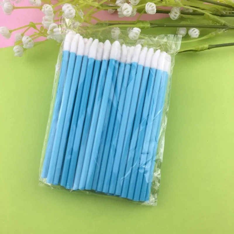 

50 Pcs/pack Girls Disposable Hollow Lip Gloss Cotton swab Mini Eyebrow Lipstick Brush For Women's Professional Make up Tools