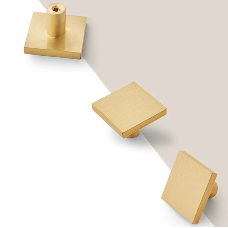 

Unique Solid Brass Cabinet Knobs Handles Dresser Knobs Gold Drawer Pulls Handles Modern Kitchen Knobs-4Pack