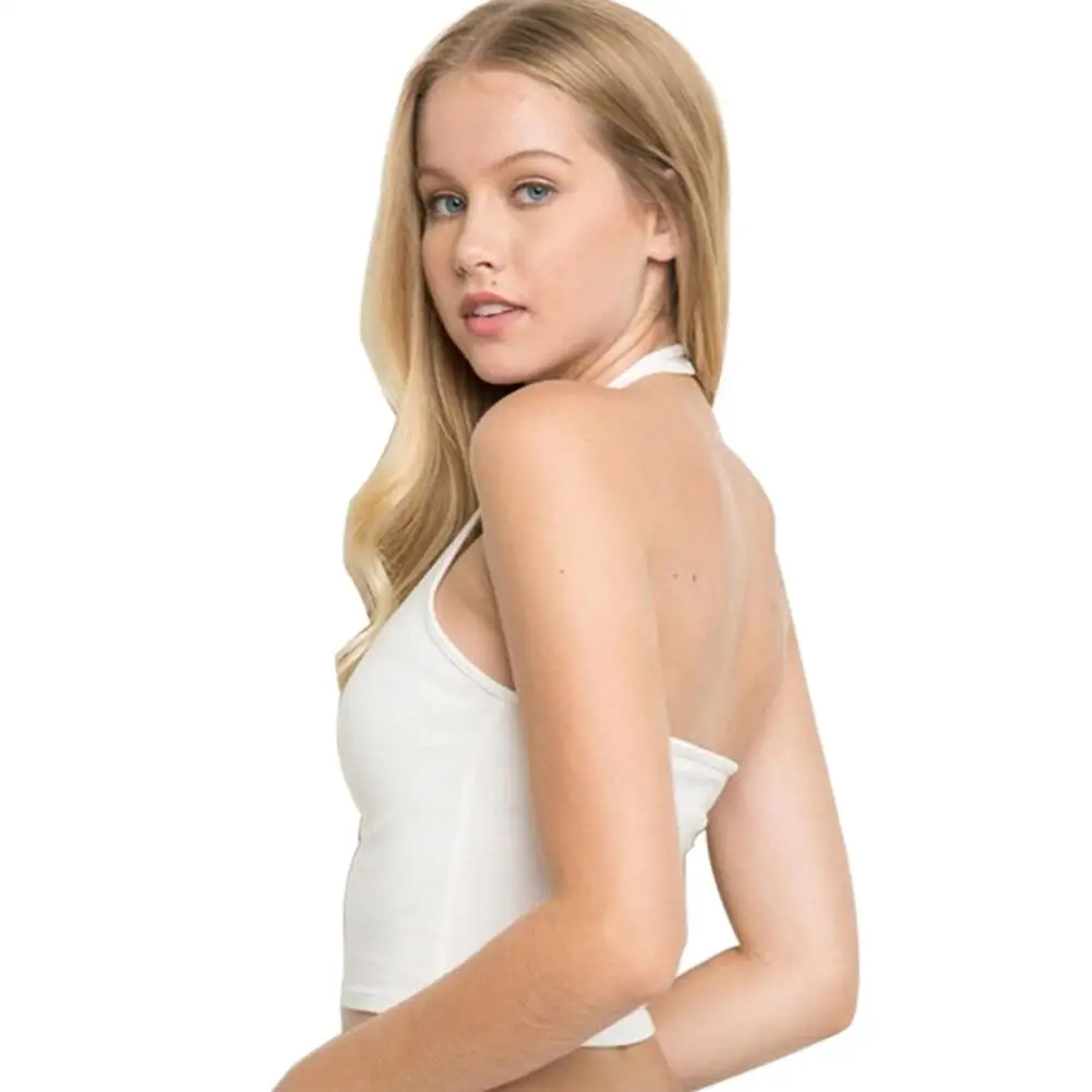 

Tank Tops Sexy Crop Vest Women Casual Tight Slim Sleeveless Tank Vest Fitness Halter Summer Women Tops