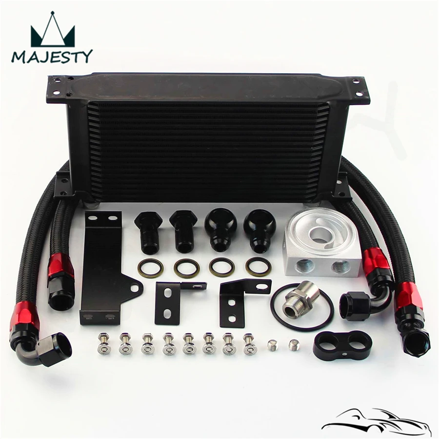 19 рядов масляный радиатор двигателя комплект с адаптером фильтра для WRX 06 07 EJ20 EJ25