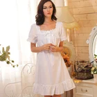 Ночная рубашка женская, хлопковая, белая, для дома, размера плюс