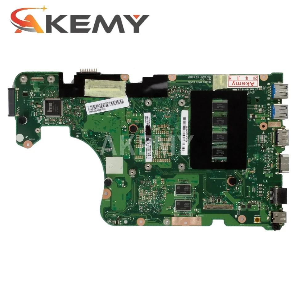 akemy new x555ub mainboard for asus x555uf x555uj f555u x555ub x555uq x555u laptop motherboard 4g ram i5 6th cpu gt940m2gb free global shipping