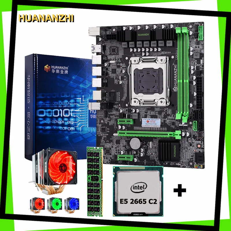 Bestellen Bauen Computer HUANANZHI M-ATX X79 Motherboard Mit Xeon CPU E5 2665 6 Rohre CPU Kühler Marke 8G RAM REG ECC Dual M.2 SSD Slots