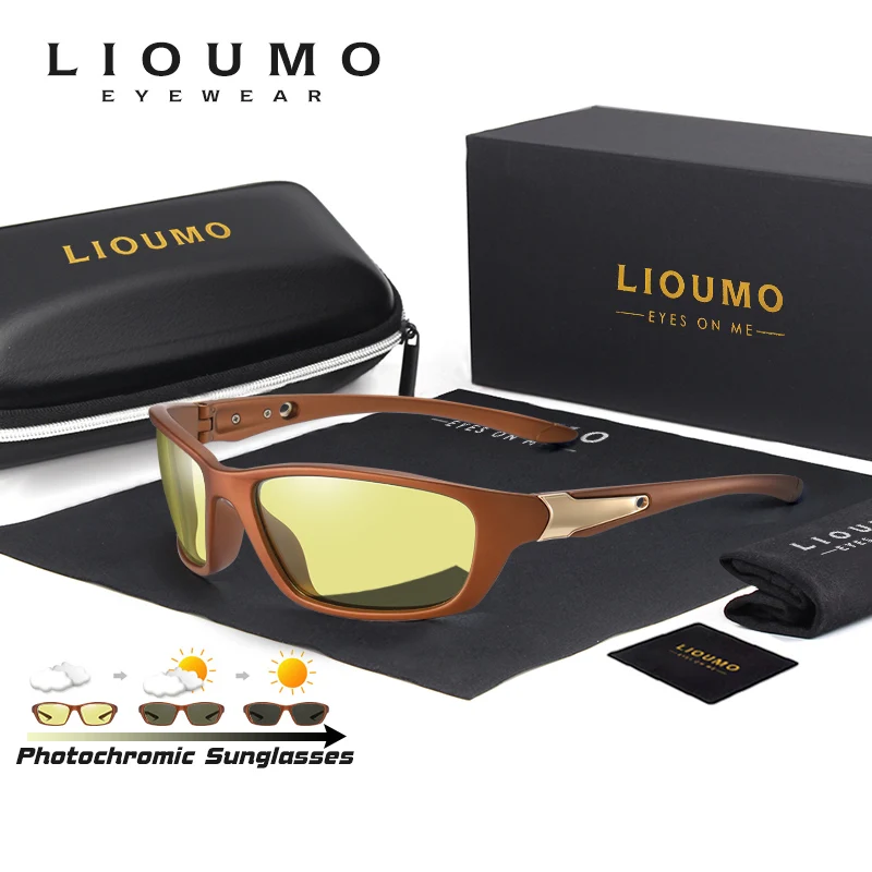 

LIOUMO Outdoor Sport Sunglasses For Men Photochromic Driving Goggles Polarized Glasses Women Anti-Glare UV400 lentes sol hombre