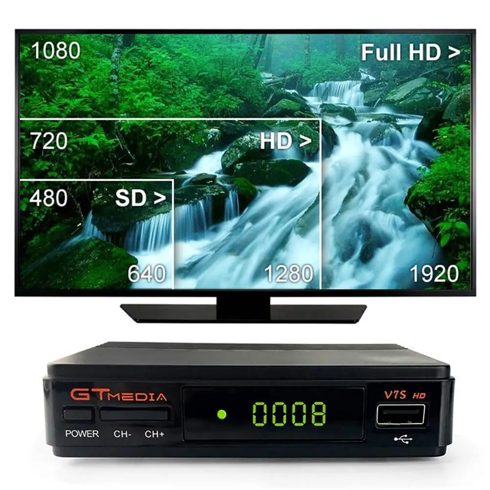 Беспроводной спутниковый приемник цифровая коробка Freesat/Gt медиа V7S HD fta dvb S2, V7HD набор обновления-top box