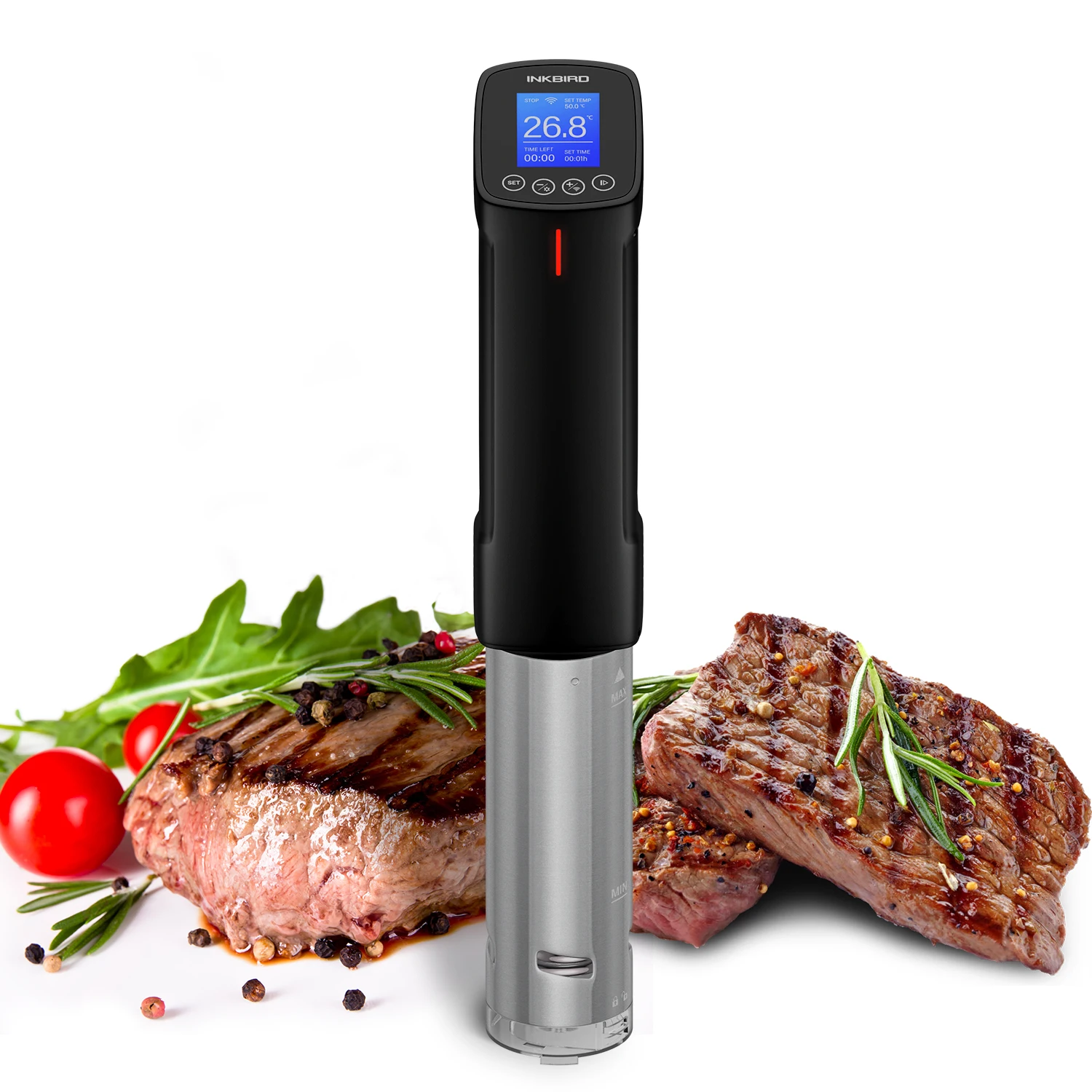 

Inkbird Sous Vide WI-FI Culinary Cooker 1000W Accurate Cooking with LCD Display Stainless Steel Thermal Immersion Circulator