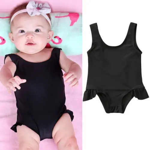 

Cute New Newborn Baby Girl Solid Swimsuit Swimwear Kids Swimming Bikinis Costume Beachwear Clothes