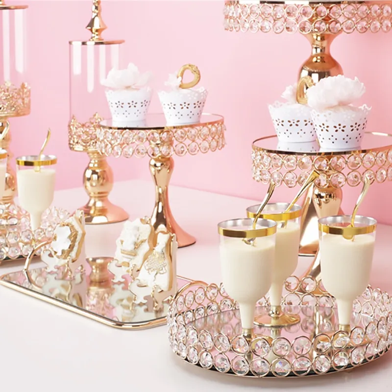 

Tobs White srystal Cup Cake Stand Cake Holder Home Decoration Dessert Table Party Suppliers Cake Tools Baking Accessiory