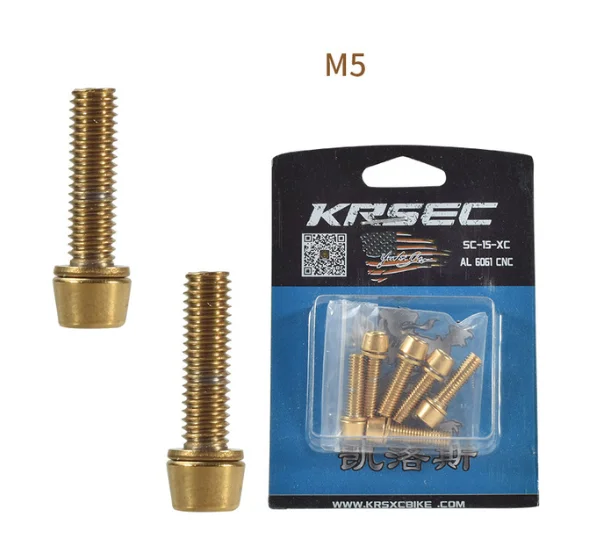 KRSCT 6 шт. руля велосипеда титановые покрытые винты болты с Wache M5* 18 мм M6* 18 мм для MTB шоссейного велосипеда кронштейн руля велосипеда руль