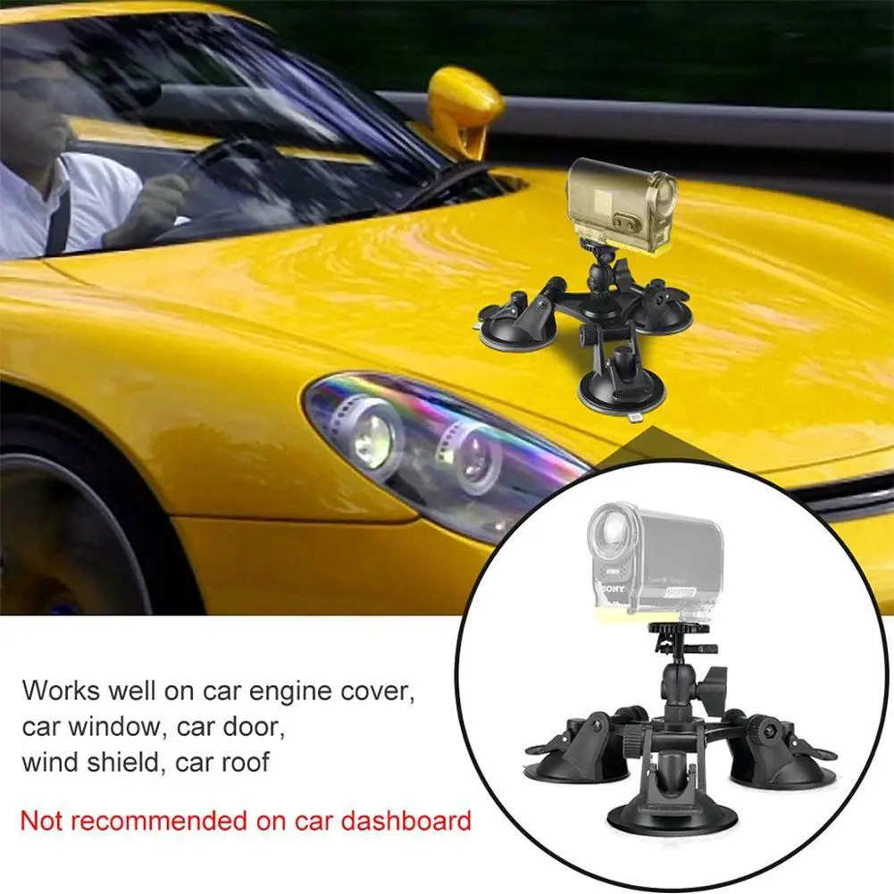 

Vamson Advanced 9cm Triangle Sucker Mount Accessories VP525L Degree Hero Tripod For GoPro 360 Rotation Head S0S9